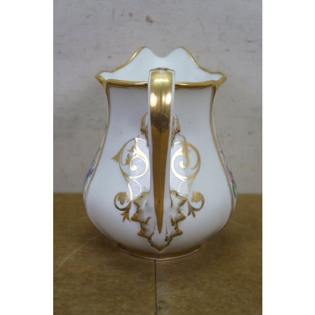 Antique 19th Century Porcelain Scrolled Gold Floral Acanthus Serving Pitcher Jug For Sale - Image 6 of 12