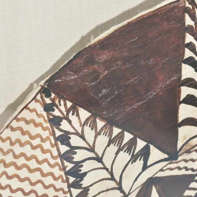 Framed Samoan Tapa Cloth For Sale - Image 4 of 9