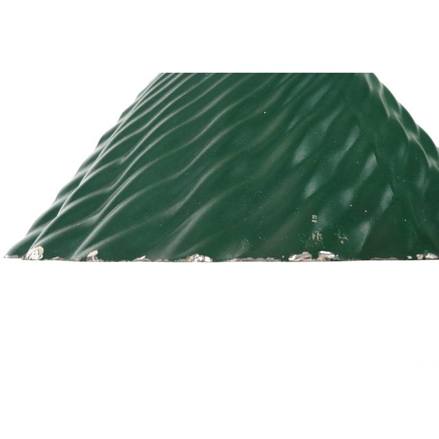 Mid 20th Century Industrial 10 In. Green Wavy X-Ray Mercury Glass Pendant Light For Sale - Image 9 of 13