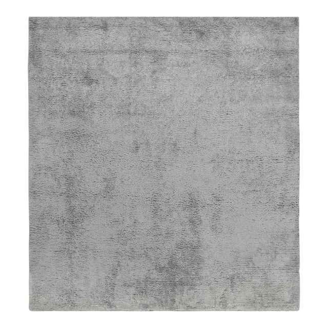 Rug & Kilim’s Contemporary Rug in Solid Gray, High Pile For Sale