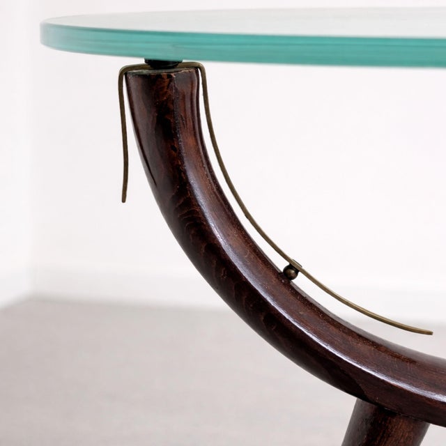 Fontana Arte Italian Mid-Century Wood Coffee Table Glass in Style of Fontana Arte, 1950s For Sale - Image 4 of 8