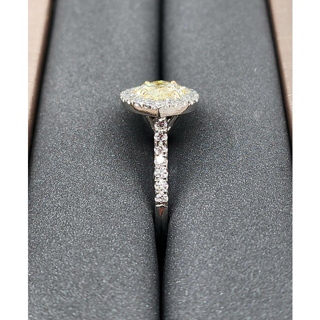 Early 21st Century 2.36 Ct Gia Certified Natural Yellow Marquise Diamond Ring Size 6.5 For Sale - Image 5 of 10