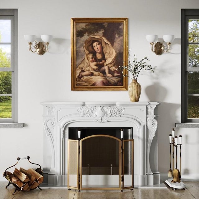 Italian Artist, Madonna with Child, 1680, Oil on Canvas For Sale - Image 6 of 16