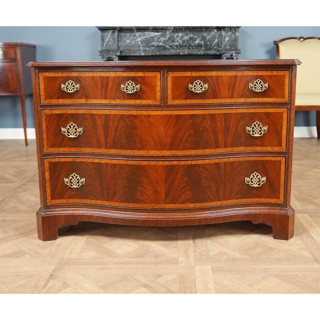 Wood Nvin0617 Hickory Serpentine Dresser For Sale - Image 7 of 8