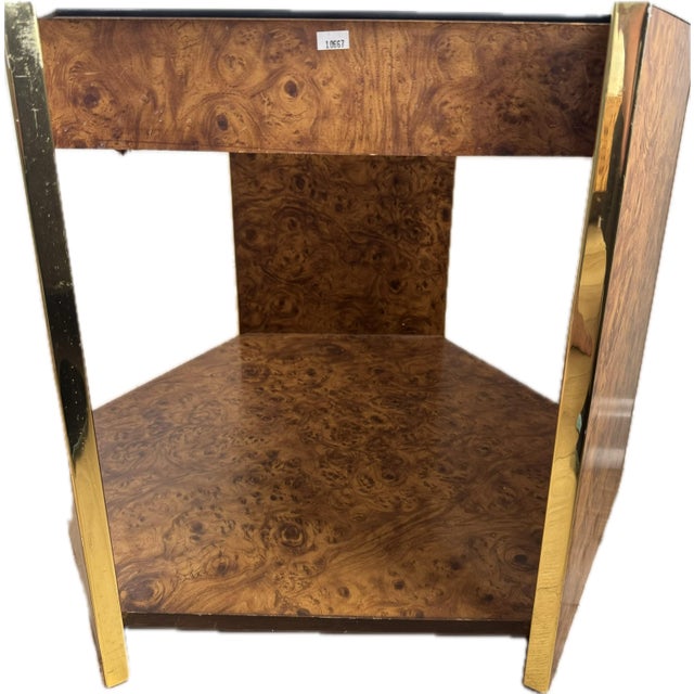 Mid-Century Modern 1960s Italian Hollywood Regency Burlwood Hexagon Coffee Accent Table For Sale - Image 3 of 4
