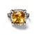 Mid 20th Century 14k White Black Gold Citrine Pave Diamond Ring Band, Size 7 For Sale - Image 4 of 4