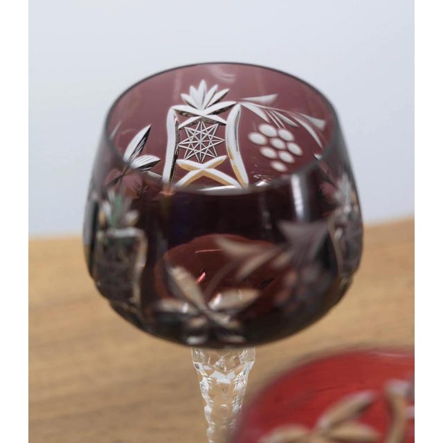 Colored Crystal Wine Glasses, Set of 6 For Sale - Image 6 of 10