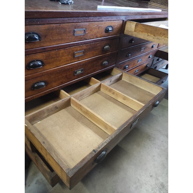 Large Vintage Printers Cabinet For Sale - Image 10 of 11