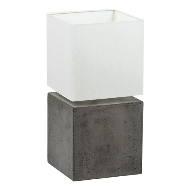 Modern Concrete Cube Table Lamp For Sale