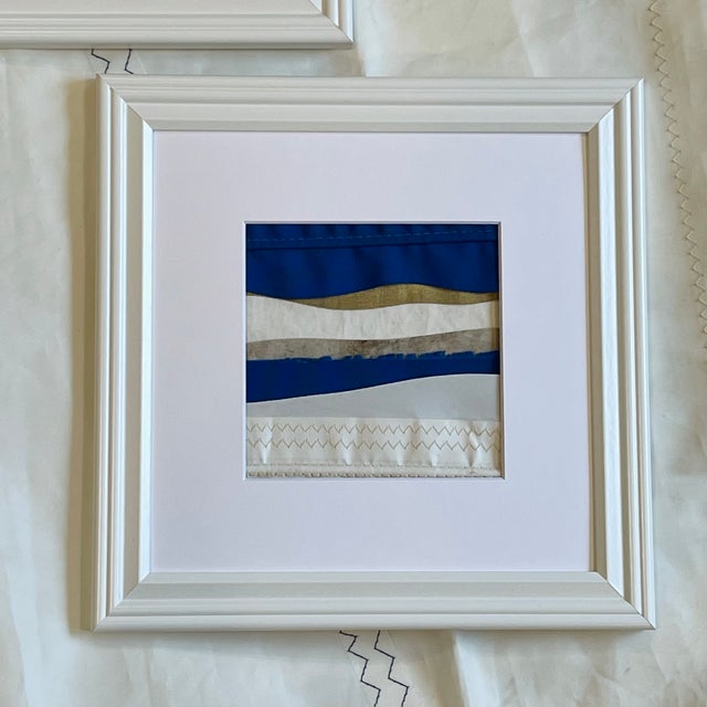 Abstract Contemporary Semi-Abstract​ Mixed Media Nautical Sailcloth Landscape Series of 3​ - By JJ-Hogan | the Rise and Fall of Each Day For Sale - Image 3 of 18