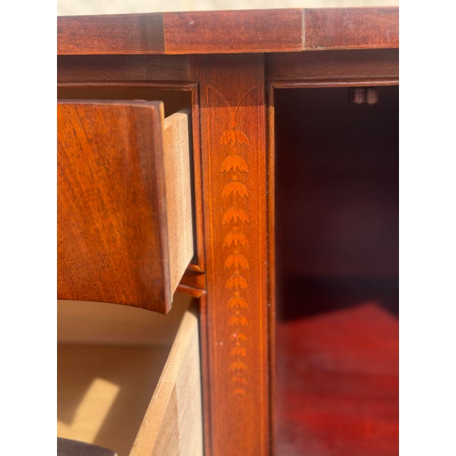 Vintage Thomasville Federal Style Mahogany Bowfront Sideboard For Sale - Image 10 of 12