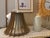1990s Sculptural Wooden Pendant Light With Gold-Striped Glass Shade – Organic Modern Design For Sale - Image 9 of 9