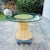 1970s Signed McGuire Bamboo Rattan Wheat Sheaf Pedestal Base 45” Round Glass Top Dining Table For Sale In Washington DC - Image 6 of 17
