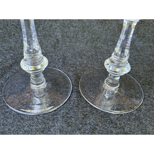 Transparent Waterford Crystal Candlesticks "Kenmare" a Pair For Sale - Image 8 of 13