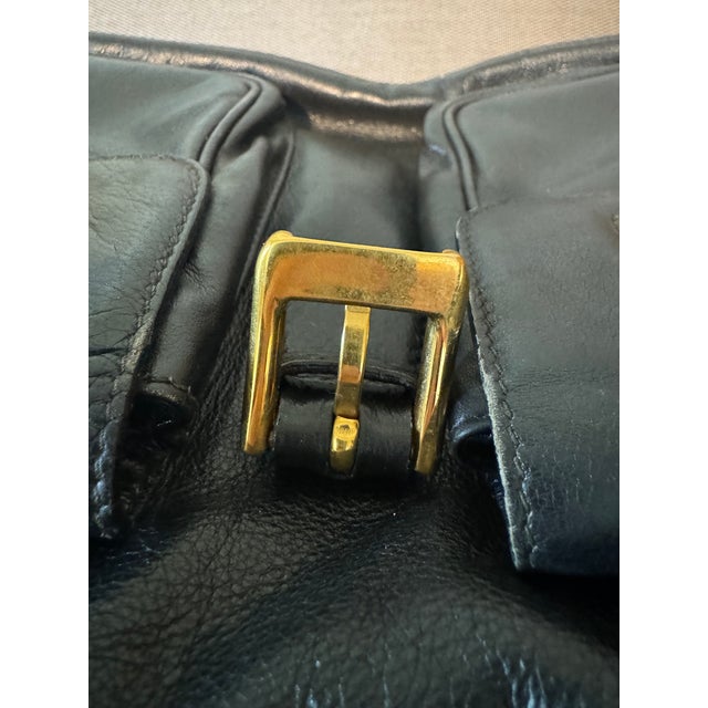 1990s Gucci Bamboo Backpack Leather Black For Sale - Image 10 of 13