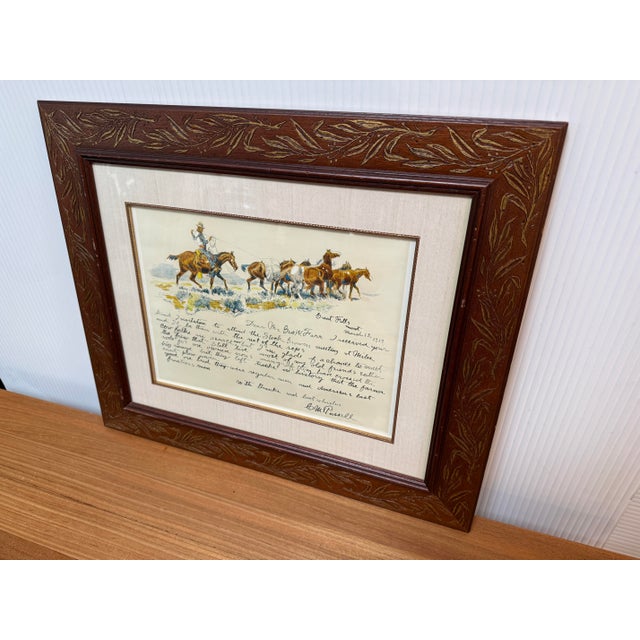 Native American Charles Russell Printed Letter to Geo Farr, Framed For Sale - Image 3 of 12