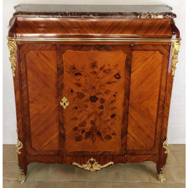 French French 19th Century Louis XV Marquetry Cabinet in the Manner of Paul Sormani For Sale - Image 3 of 9