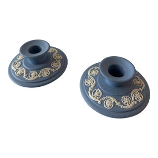 Pair of Wedgwood Jasperware Candle Holders For Sale
