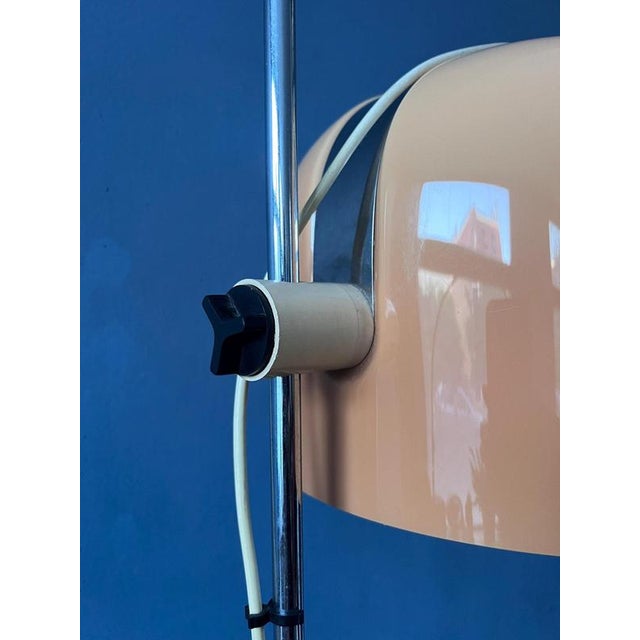 Space Age Floor Lamp with Chrome Base and Orange Shade from Guzzini For Sale - Image 12 of 13