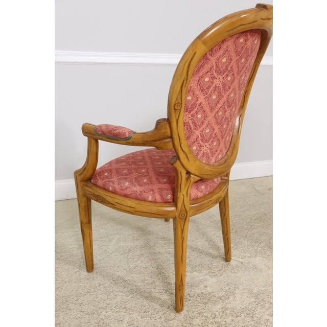 Textile Pair Decorator Branch Carved Modern Design Armchairs For Sale - Image 7 of 11