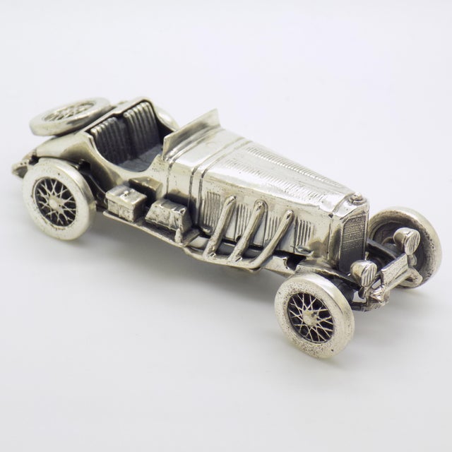 Vintage Italian Handmade Genuine Sterling Silver 925 Mercedes SSKL Classic Car Figurine, 1980s For Sale - Image 16 of 16