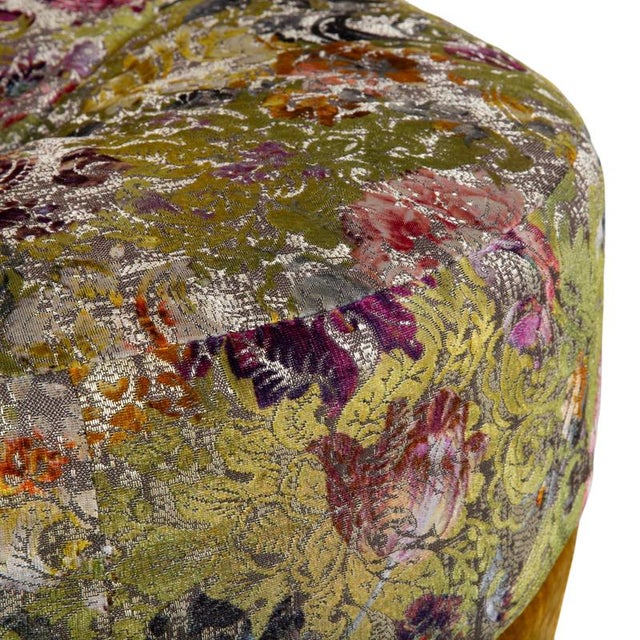 Cocoa Island Swivel Lounge Chair in Yellow, Gold and Green Upholstery from Bretz For Sale - Image 5 of 13