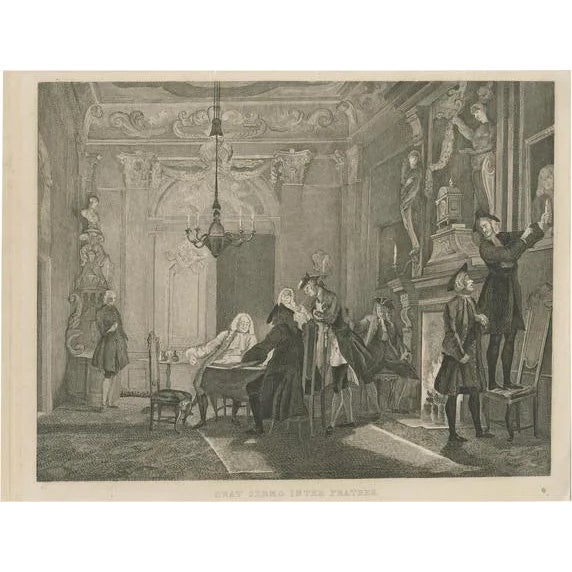After Cornelis Troost, Dutch Figures, 1850, Etching For Sale