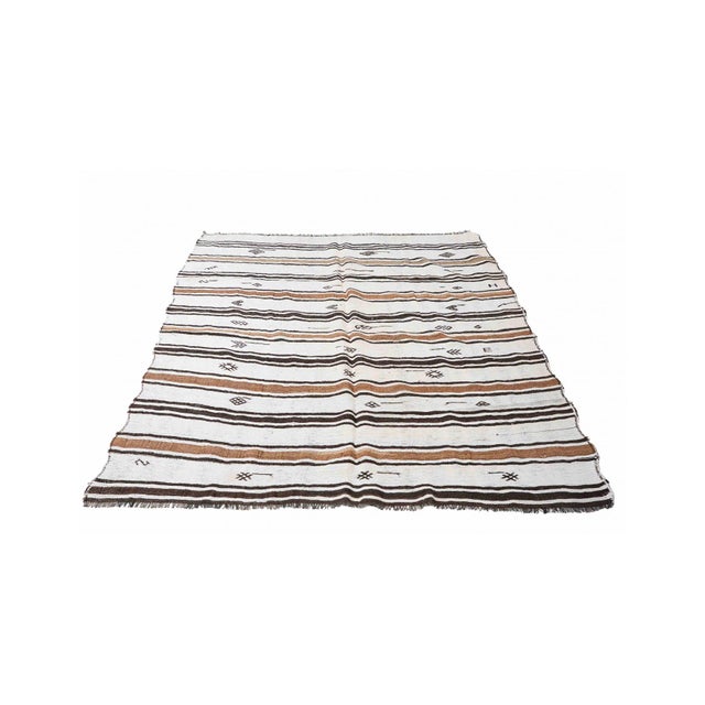 Vintage Decorative Turkish Hemp Kilim Rug - 6`8" X 9`2" For Sale - Image 4 of 7