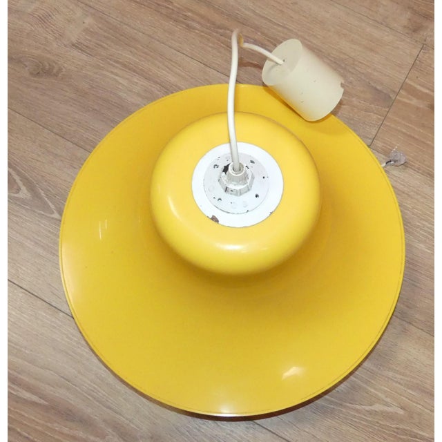 White Space Age Yellow Plastic UFO Ceiling Lamp, 1970s For Sale - Image 8 of 11