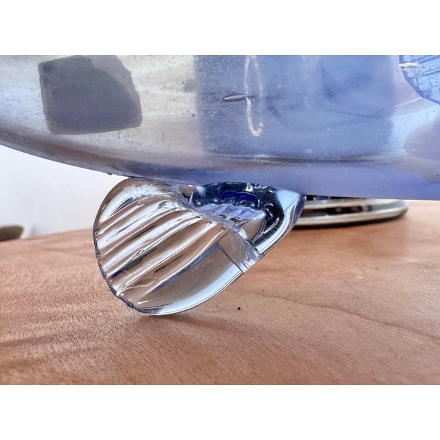 Vintage Altaglass Blue Hand Blown 10” Glass Fish Sculpture For Sale - Image 10 of 12