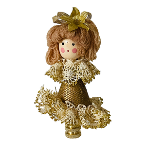 Vintage Artisan Doll Lamp Finial