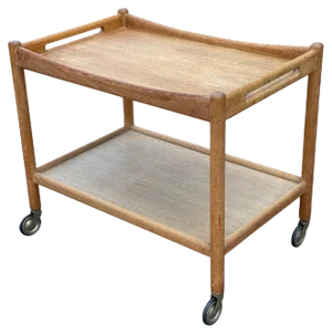 Mid-Century Modern Bar Cart in Oak attributed to Hans Wegner, Denmark, 1950s