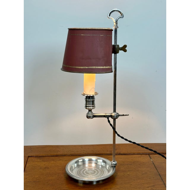 19th Century Quinquet Lamp in Silvered Metal, 1890s For Sale - Image 6 of 14