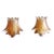 Pair of Murano Six-Tier Felci Wall Sconce – 10 Amber Glasses For Sale