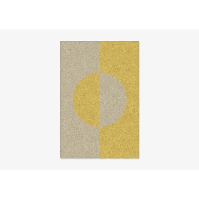 Contemporary Taupe/Mustard Shape in Rug from Marqqa For Sale - Image 3 of 3