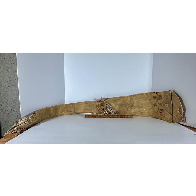 Antique Native American Cree Indian Embroidered Rifle Scabbard For Sale - Image 10 of 10