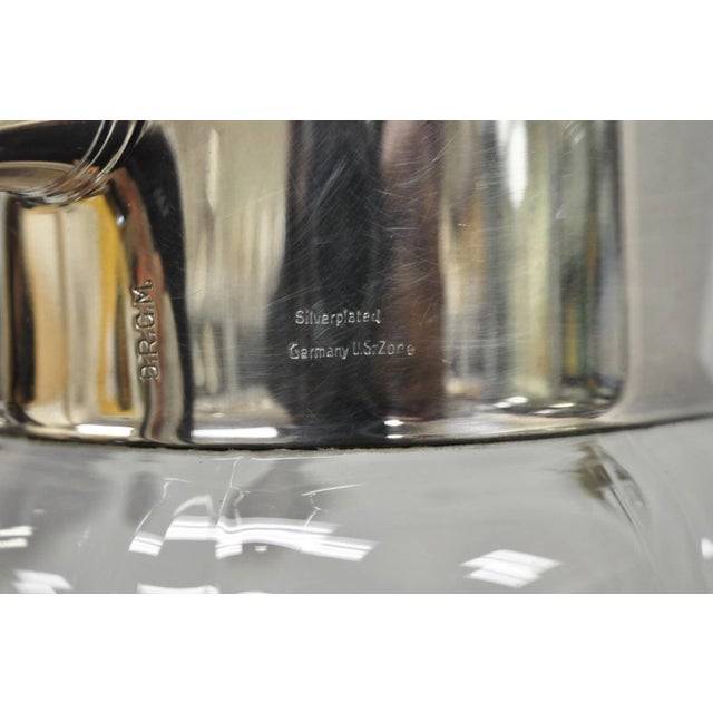 Antique Victorian German Silver Plated Crystal Glass Lemonade Water Pitcher For Sale - Image 9 of 13