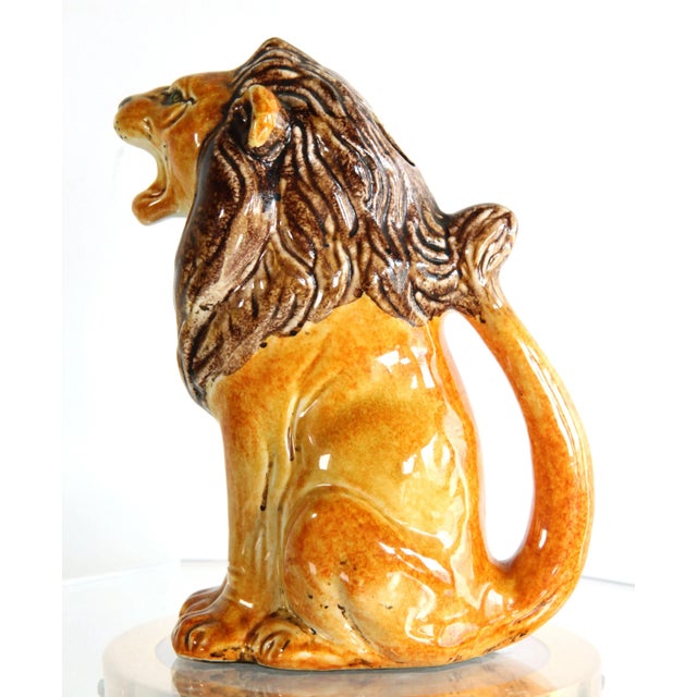 Mid 20th Century Vintage Mid Century Italian Ceramic Lion Pitcher For Sale - Image 5 of 9