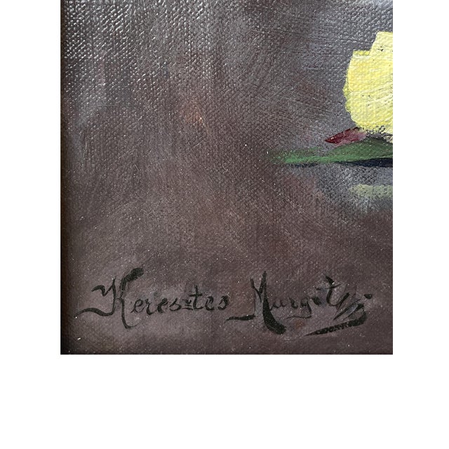 Mauve Margit Kereztes, Flower Bouquet, Early 1900s, Oil on Canvas, Framed For Sale - Image 8 of 15