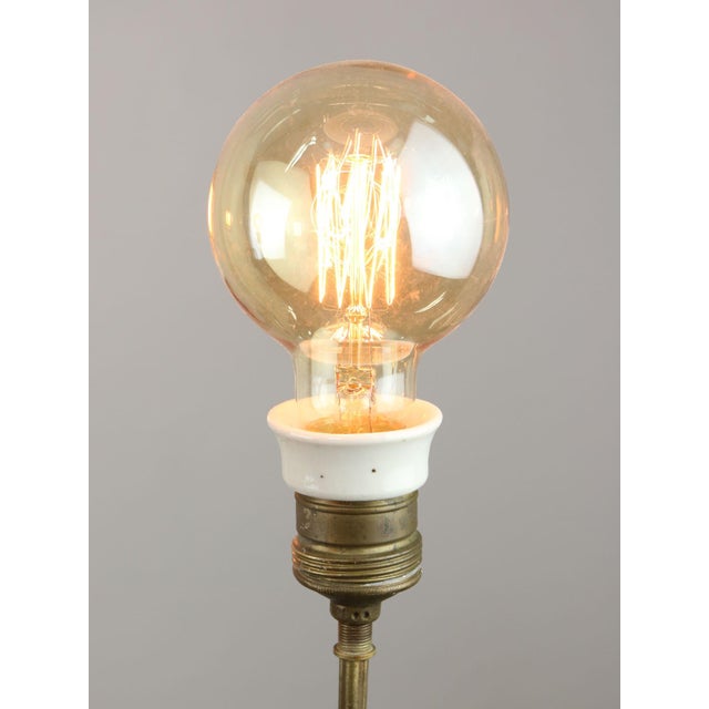 Metal French Art Deco Brass Chandelier, 1930s For Sale - Image 7 of 14