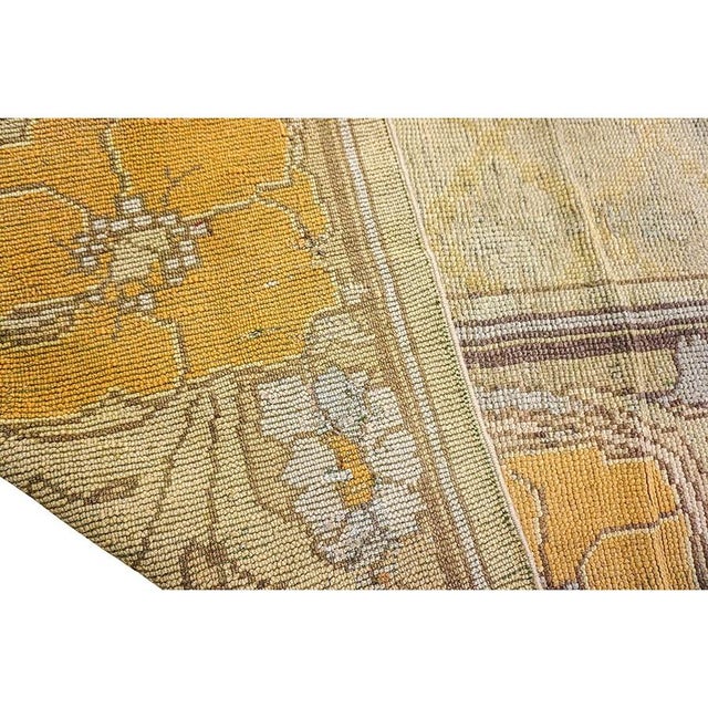 1920s Antique Ivory Geometric Donegal Arts & Crafts Ireland Large Oversized Rug For Sale - Image 9 of 10