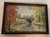A very nice small oil on board painting of a Hudson Valley landscape of a bridge over a stream with autumn foliage trees...