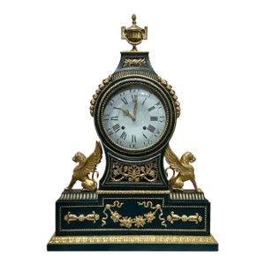 Rare 19th Century Swedish Large-Scale Parcel Gilt Mantel Clock
