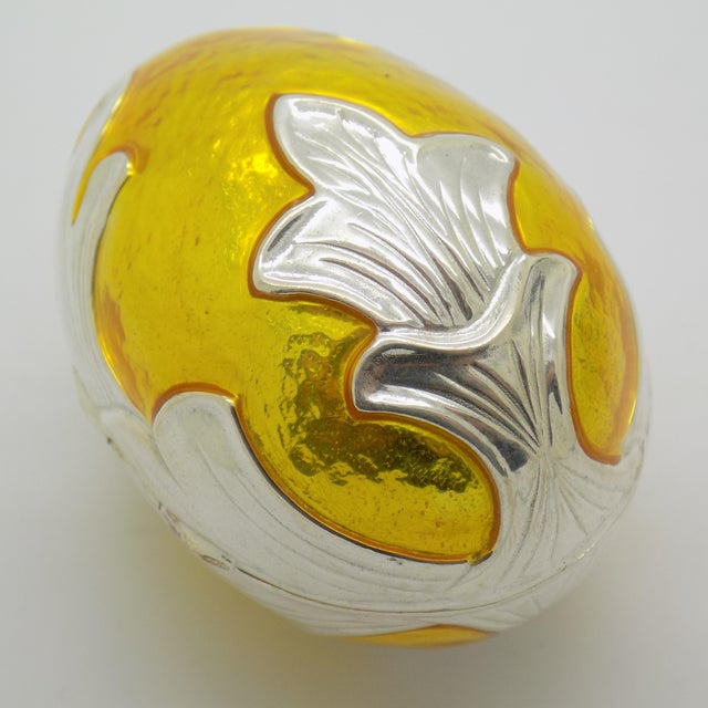 Vintage Italian Handmade Genuine Sterling Silver 925 Florentine Life Size Egg Shaped Box, 1980s For Sale - Image 13 of 13