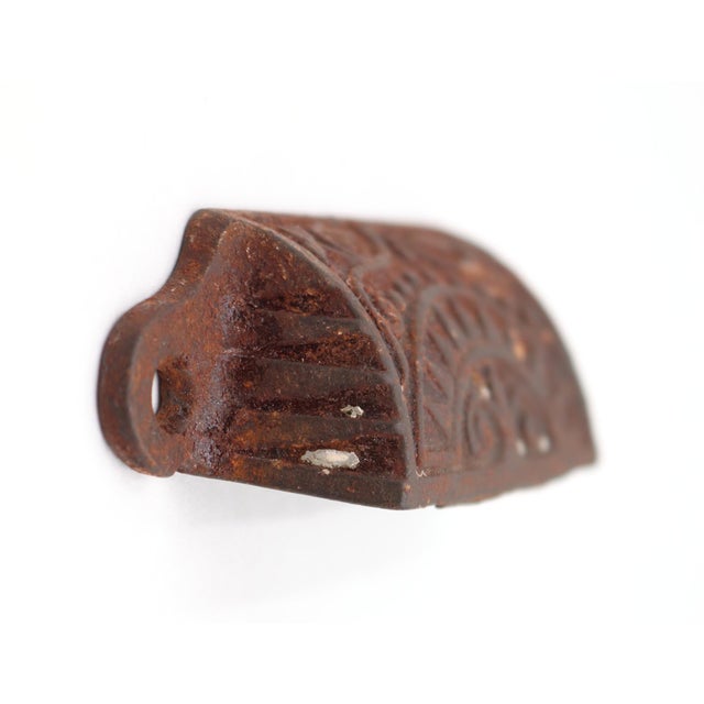 Pair of Antique Aesthetic 3.5 In. Black Cast Iron Drawer Bin Pulls For Sale - Image 4 of 5
