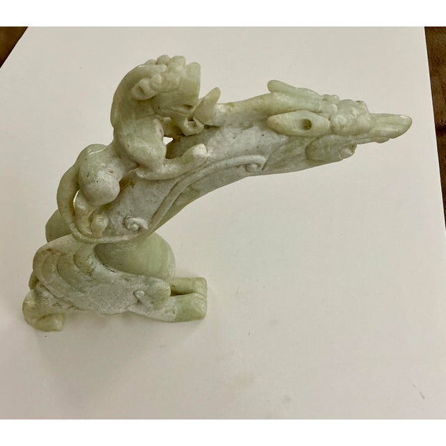 Archaistic Serpentine Carving of Dragon and Pixiu For Sale - Image 4 of 7
