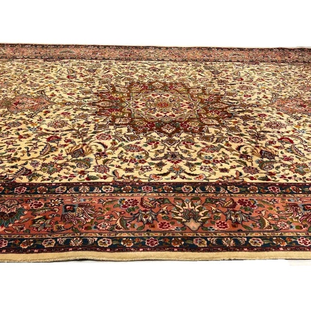 Fine Hand Knotted Vintage Tabriz Rug For Sale - Image 10 of 12