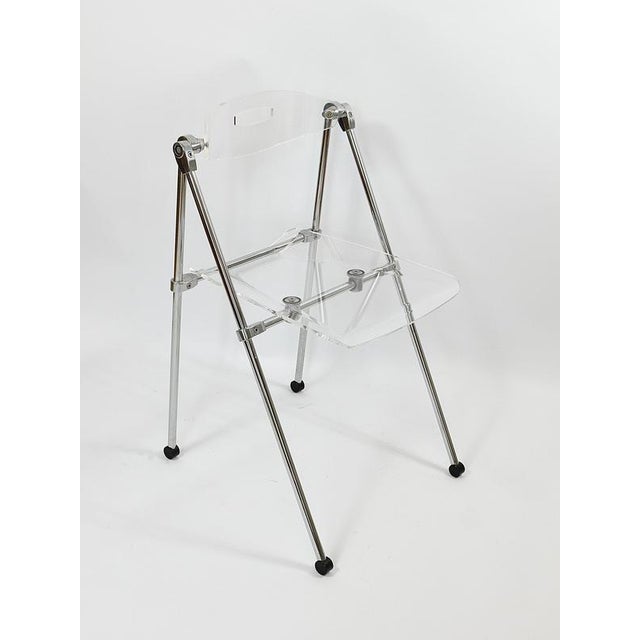 Postmdern Acrylic & Chrome Folding Chair in the style of Piretti Castelli, Italy, 1980s For Sale - Image 15 of 18
