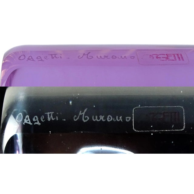 Vintage Murano Oggetti Signed Alexandrite Purple Italian Art Glass Color Changing Sculpture Paperweight For Sale In Orlando - Image 6 of 6