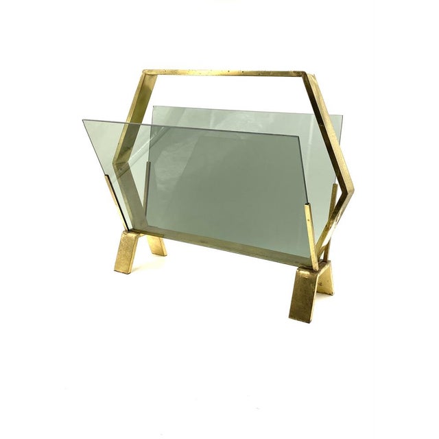 Italian Modern Magazine Rack in Brass, 1970 For Sale - Image 17 of 18